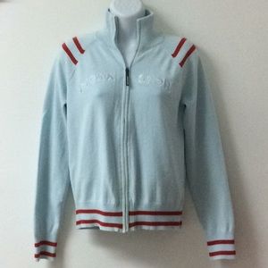 Blue red zipper sweater jacket😊